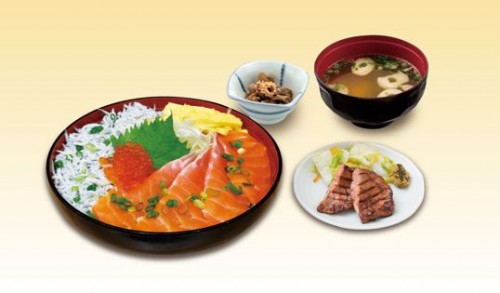 海鲜盖饭、鲑鱼、小沙丁鱼、海鲜、利久、大阪站、eki marche大阪